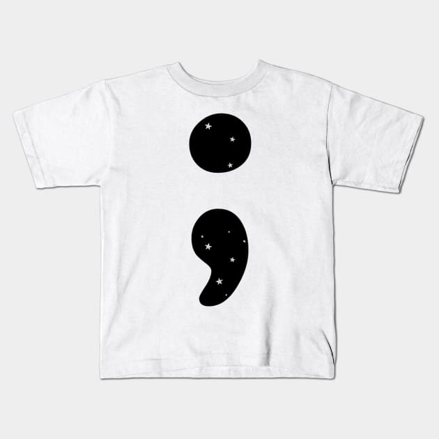 Starry Semicolon Kids T-Shirt by lolosenese